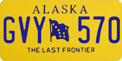 AK license plate GVY570