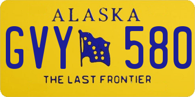 AK license plate GVY580