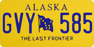 AK license plate GVY585