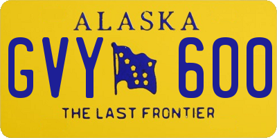 AK license plate GVY600