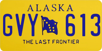 AK license plate GVY613