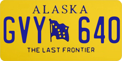 AK license plate GVY640