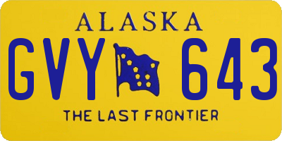 AK license plate GVY643