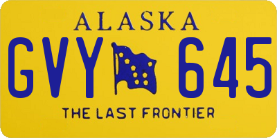 AK license plate GVY645