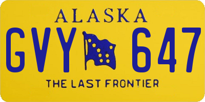 AK license plate GVY647