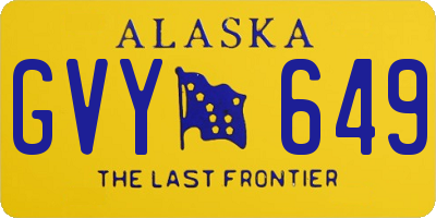 AK license plate GVY649