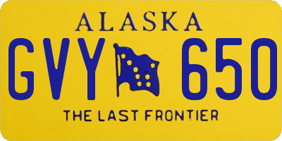 AK license plate GVY650