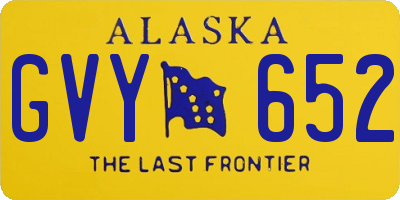 AK license plate GVY652