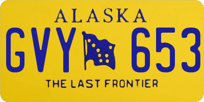 AK license plate GVY653