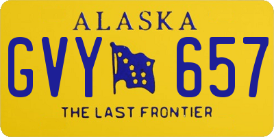 AK license plate GVY657