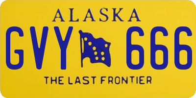 AK license plate GVY666