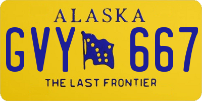 AK license plate GVY667