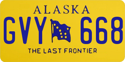 AK license plate GVY668