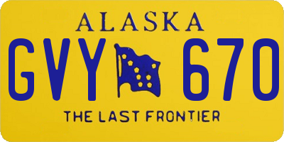 AK license plate GVY670