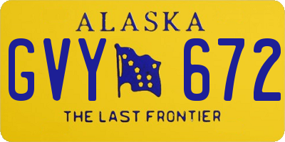 AK license plate GVY672