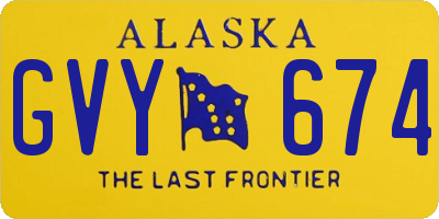 AK license plate GVY674