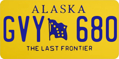 AK license plate GVY680