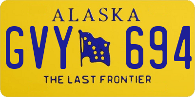 AK license plate GVY694