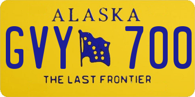 AK license plate GVY700