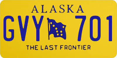 AK license plate GVY701