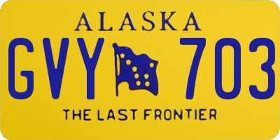 AK license plate GVY703