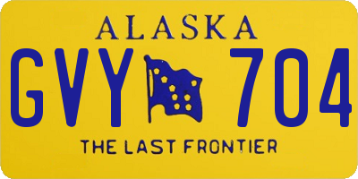 AK license plate GVY704