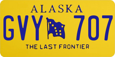 AK license plate GVY707