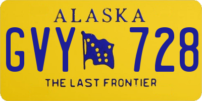 AK license plate GVY728