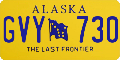 AK license plate GVY730