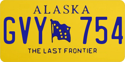 AK license plate GVY754