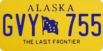 AK license plate GVY755