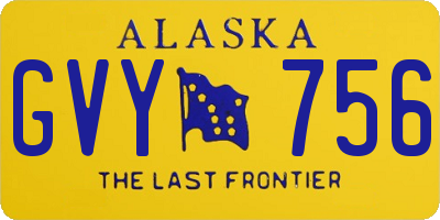 AK license plate GVY756