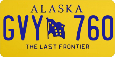 AK license plate GVY760