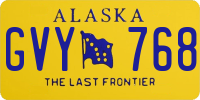 AK license plate GVY768