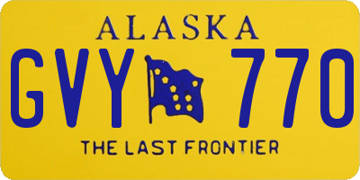 AK license plate GVY770