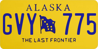 AK license plate GVY775