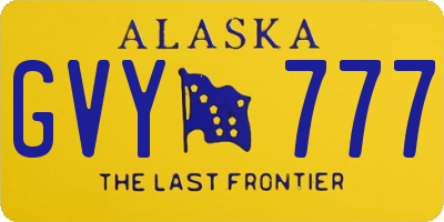 AK license plate GVY777