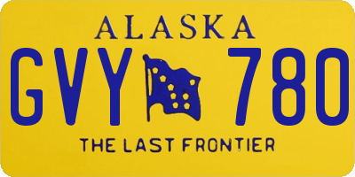 AK license plate GVY780