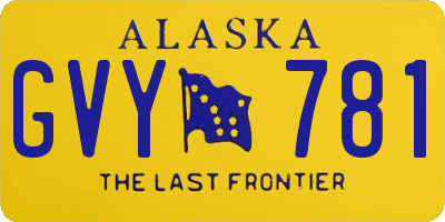 AK license plate GVY781