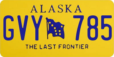 AK license plate GVY785