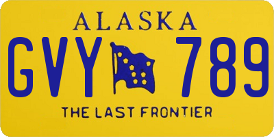 AK license plate GVY789