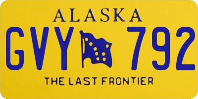 AK license plate GVY792