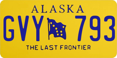 AK license plate GVY793