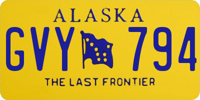 AK license plate GVY794