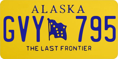 AK license plate GVY795