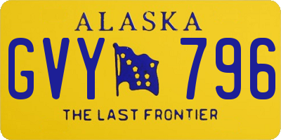 AK license plate GVY796