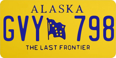 AK license plate GVY798