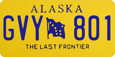 AK license plate GVY801