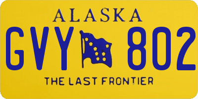 AK license plate GVY802