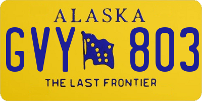 AK license plate GVY803